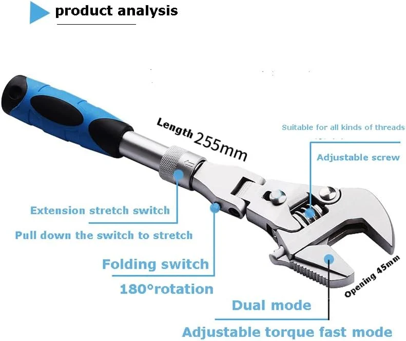 5-In-1 Adjustable Ratchet Wrench - Image 14