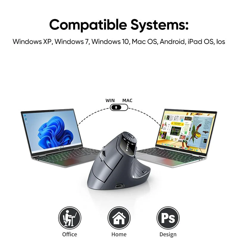 Ergonomic Triple-Connect Wireless Mouse - Image 7