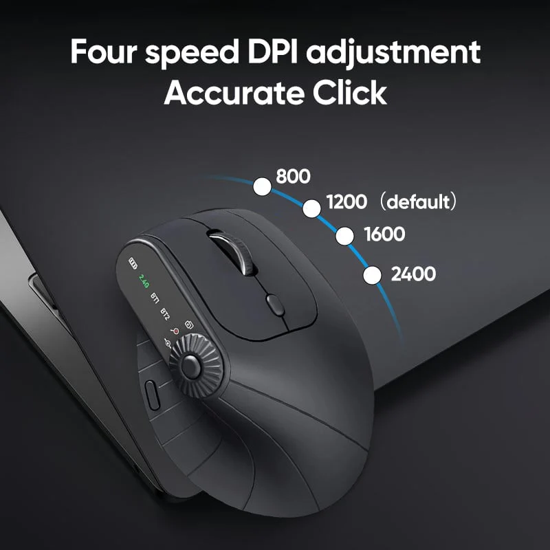 Ergonomic Triple-Connect Wireless Mouse - Image 8