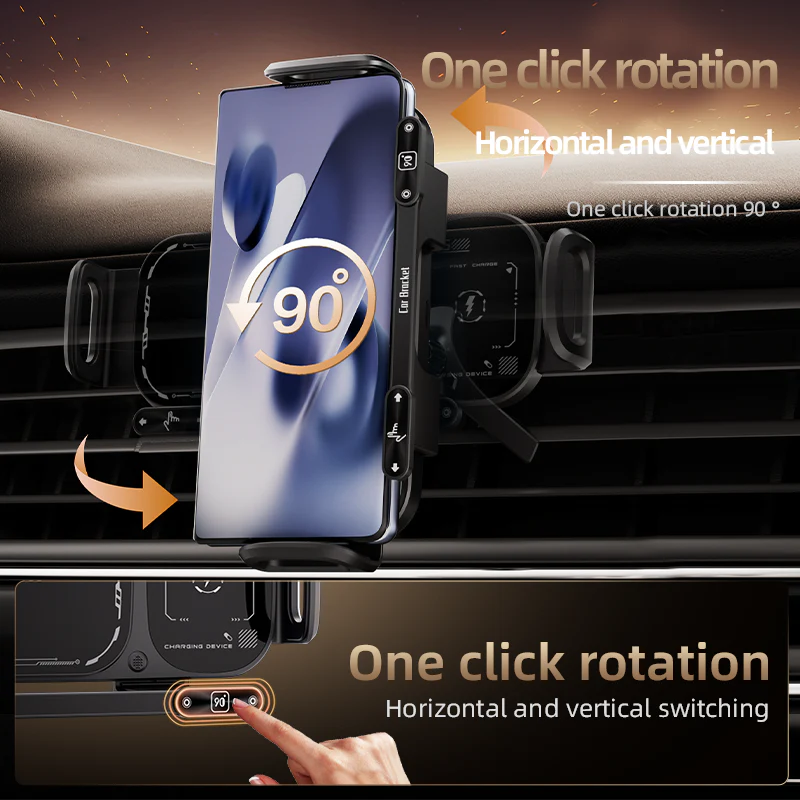 Wireless Charging Rotating Car Mount - Image 10